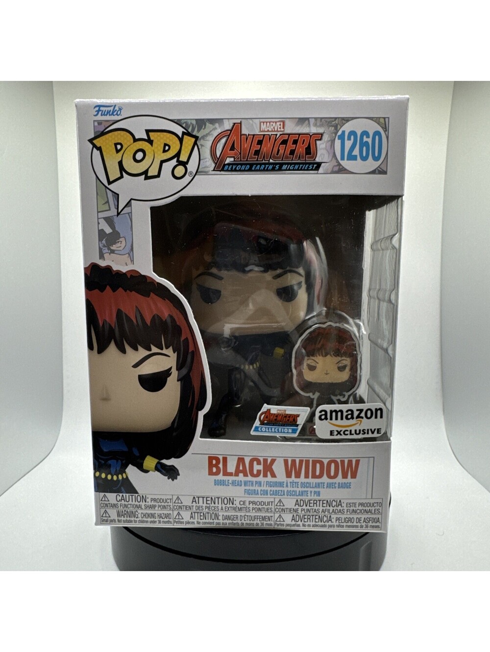 Funko Pop! & Pin: The Avengers: Black Widow with Pin, Amazon Exclusive #1260